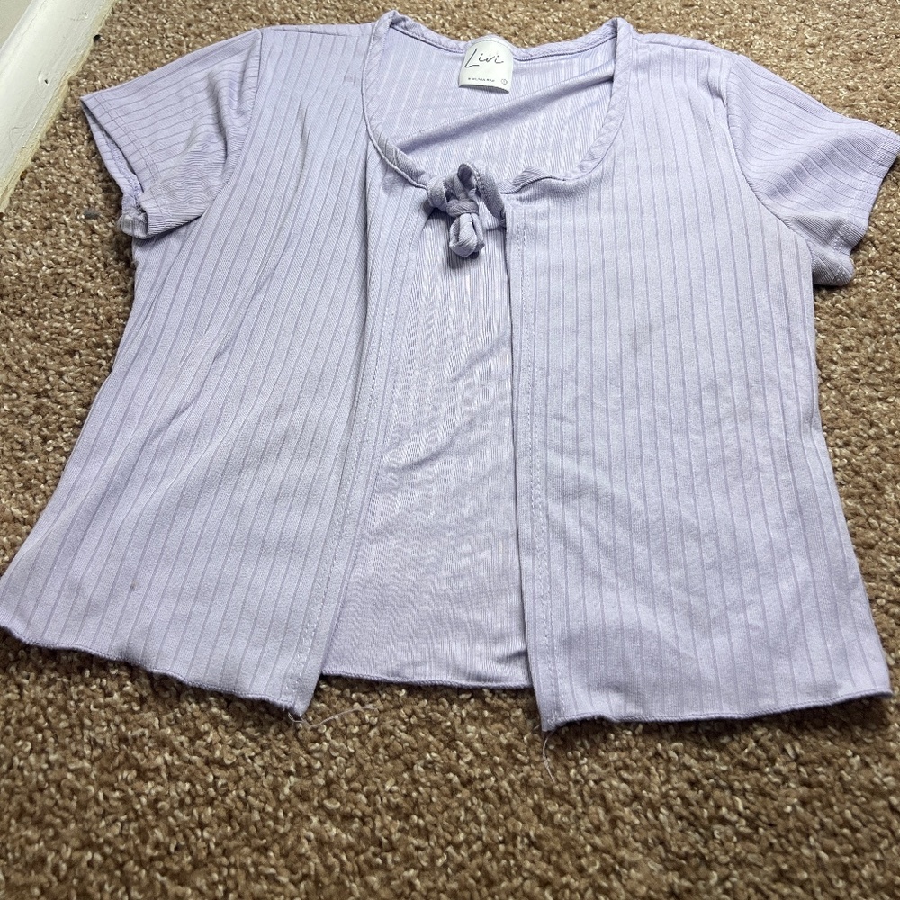 Purple Open Tie Shirt/Coverup